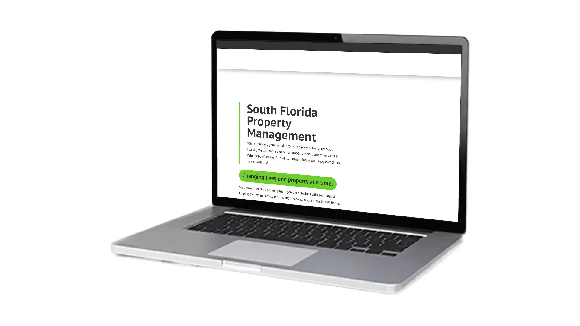 Dawson Property Management website screenshot on laptop