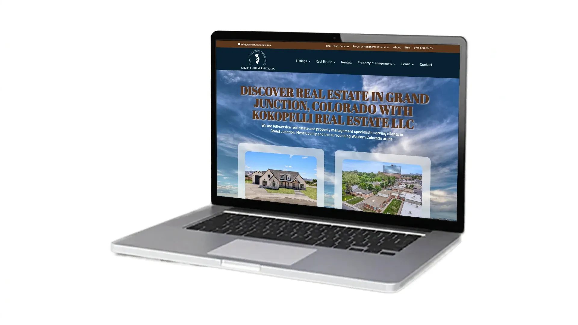 Dawson Property Management website screenshot on laptop