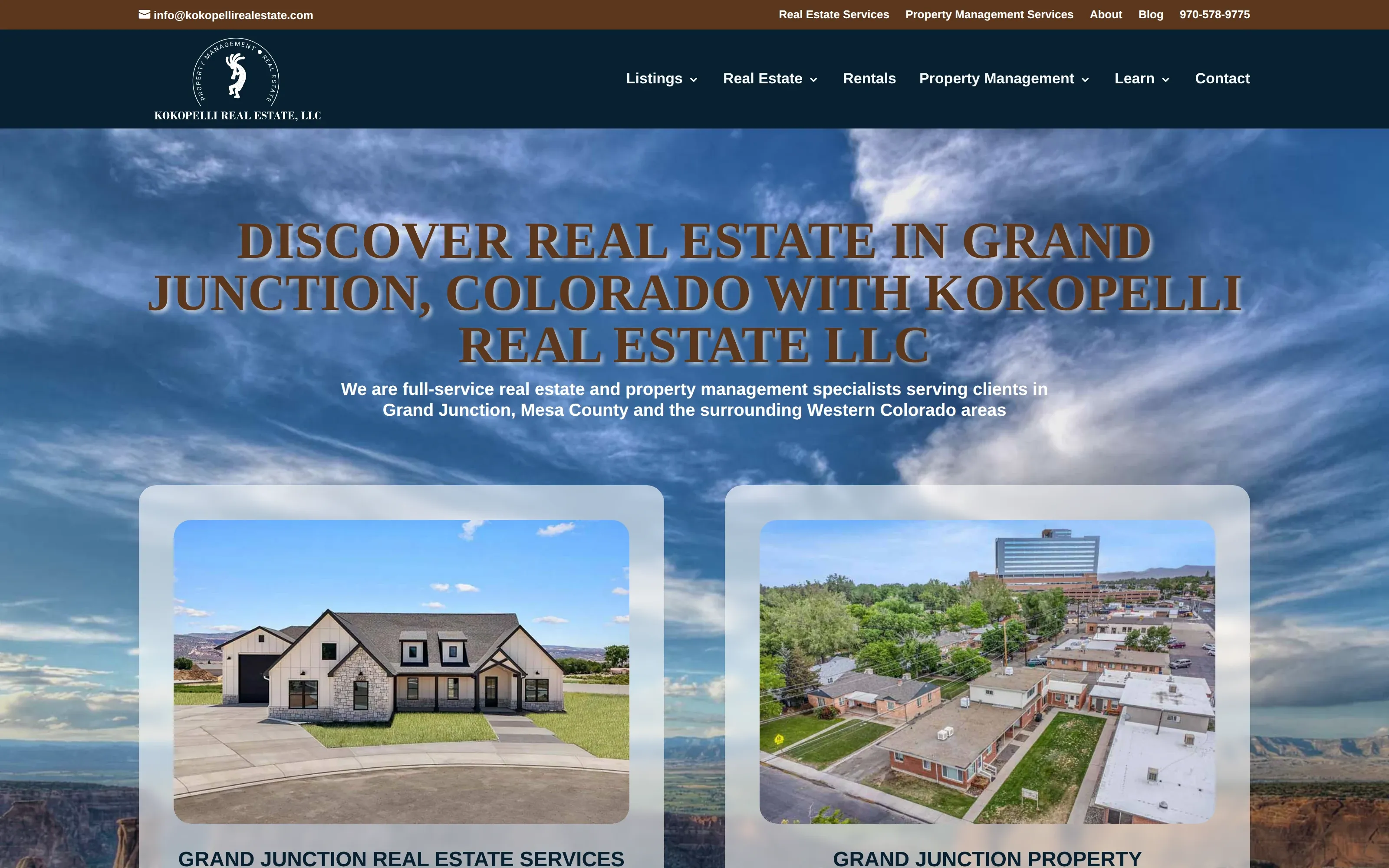 Kokopelli Real Estate website screenshot