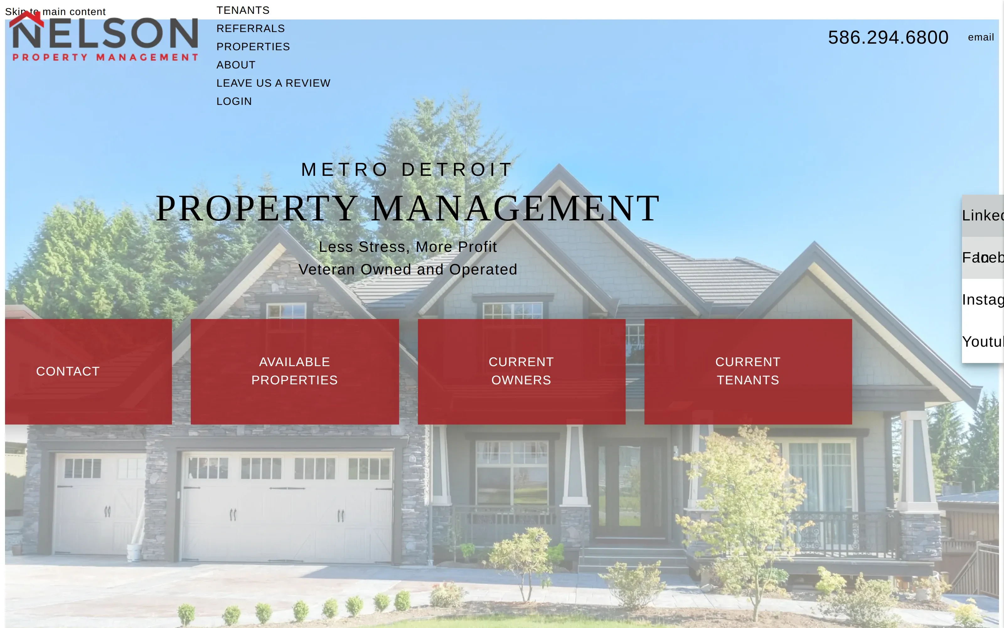 Nelson Property Management website screenshot