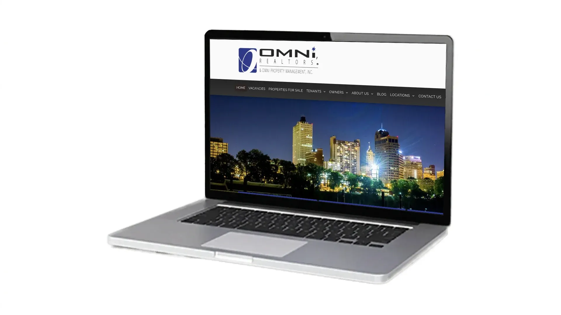McCaw Property Management website screenshot on laptop