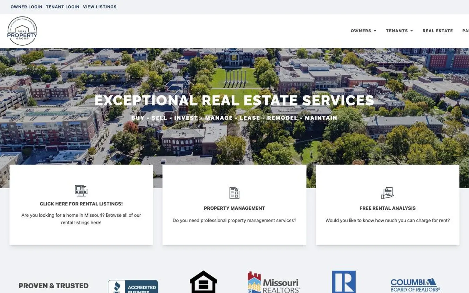 Real Property Group website screenshot
